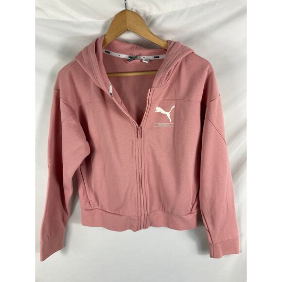 Puma Womans Pink Zip Up Hoodie Sweatshirt Size Small - Picture 1 of 3